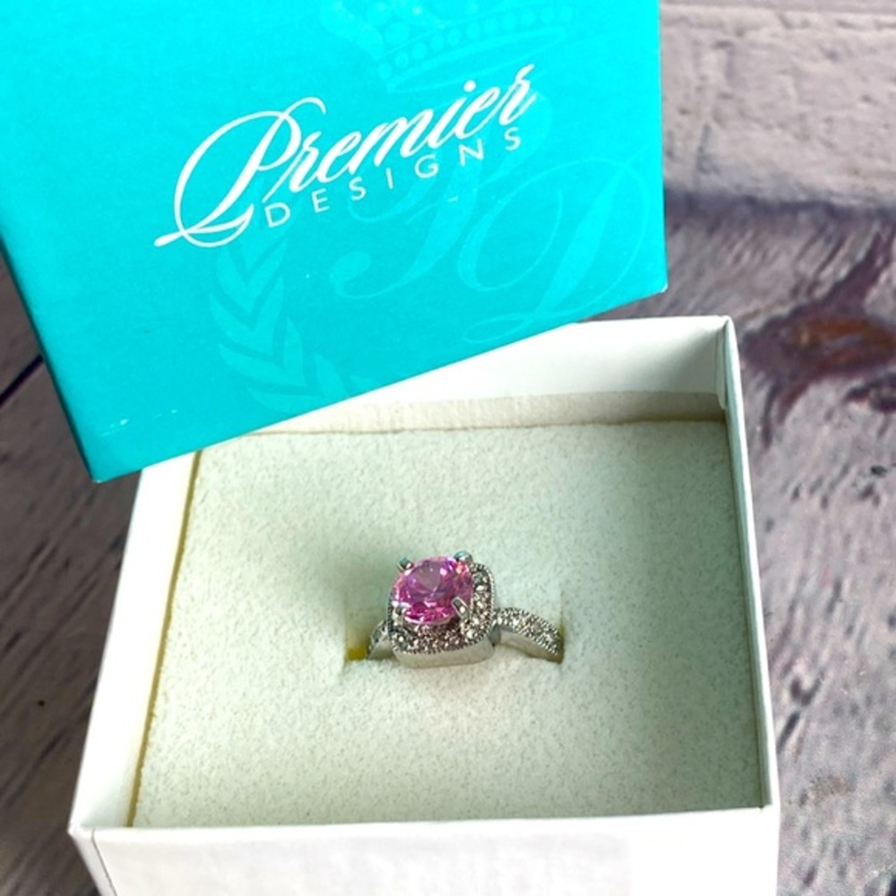 Premiere Designs Pink Ice ring size 9